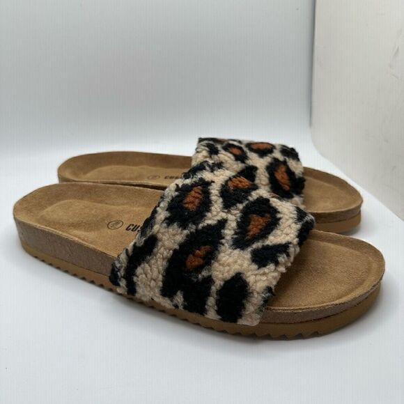 CUSHIONAIRE Women's Cork footbed Slide Sandal with +Comfort 11 LEOPARD - Picture 1 of 7